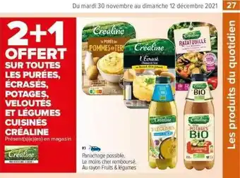 Carrefour Market Purées, écrasés, Potages, Veloutés Et Légumes Cuisinés Créaline offre