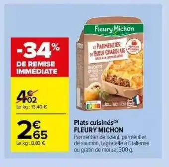 Carrefour Market Plats Cuisinés Fleury Michon offre