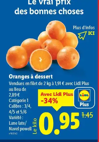 Lidl Oranges à dessert offre