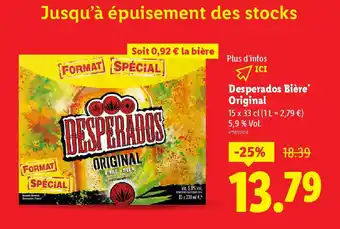 Lidl DESPERADOS Bière Original offre