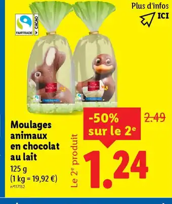 Lidl Moulages animaux en chocolat offre