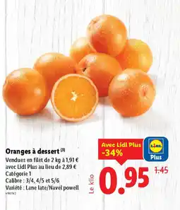 Lidl Oranges à dessert offre