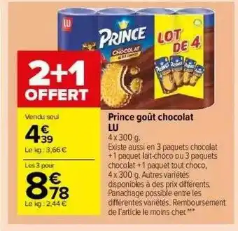 Carrefour Market Prince Goût Chocolat Lu offre
