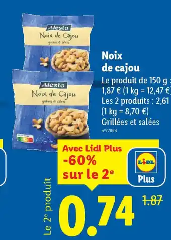 Lidl Noix de Cajou offre