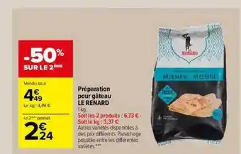Carrefour Market Préparation Pour Gâteau Le Renard offre