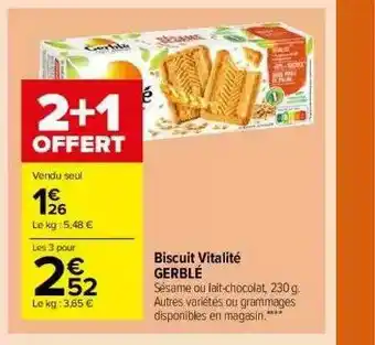 Carrefour Market Biscuit Vitalité Gerblé offre