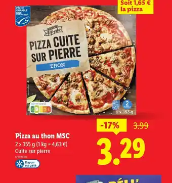 Lidl Pizza au thon MSC offre