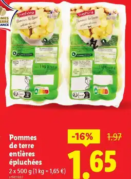 Lidl Pommes de terre entières épluchées offre