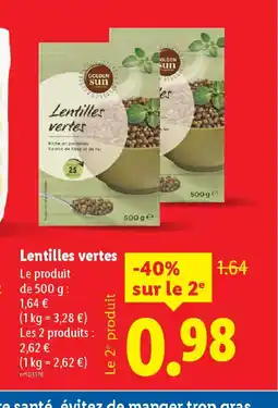 Lidl Lentilles vertes offre