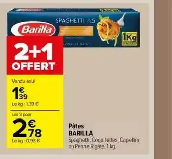 Carrefour Market Pâtes Barilla offre