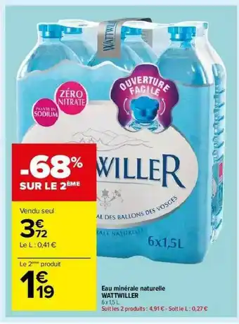Carrefour Market Eau Minérale Naturelle Wattwiller offre