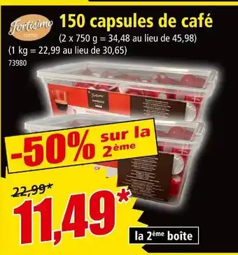 Norma FORTISIMO 150 capsules de café offre