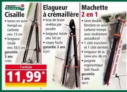 Norma POWER GARDEN Cisaille, Elagueur à crémaillère, Machette 2 en 1 offre