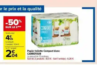 Carrefour Market Papier Toilette Compact Blanc Carrefour offre