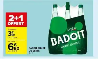 Carrefour Market Badoit Rouge Ou Verte offre