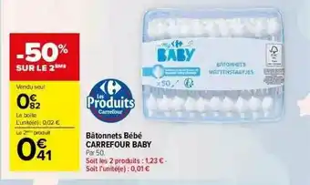 Carrefour Market Bâtonnets Bébé Carrefour Baby offre