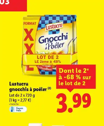 Lidl LUSTUCRU gnocchis à poêler offre