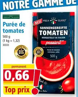 Norma VILLA GUSTO Purée de tomates offre