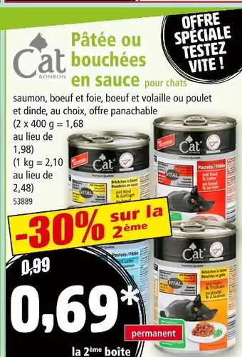 Norma Cat bonbon Patée ou bouchées en sauce offre