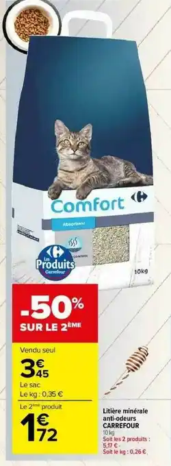 Carrefour Market Litière Minérale Anti-odeurs Carrefour offre