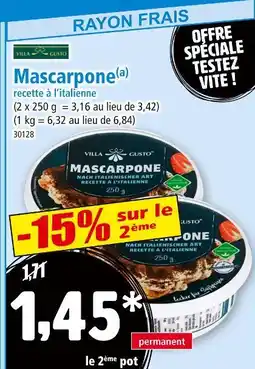 Norma VILLA GUSTO Mascarpone offre