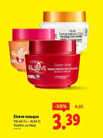 Lidl ELSEVE masque offre