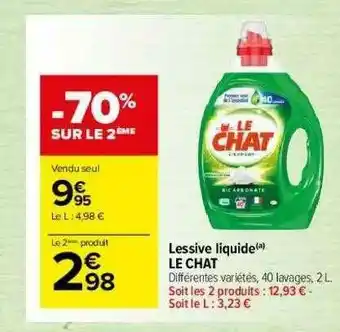 Carrefour Market Lessive Liquide Le Chat offre