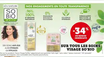 Hyper U LÉA NATURE -34% de remise immédiate sur tous les soins visages so'bio offre