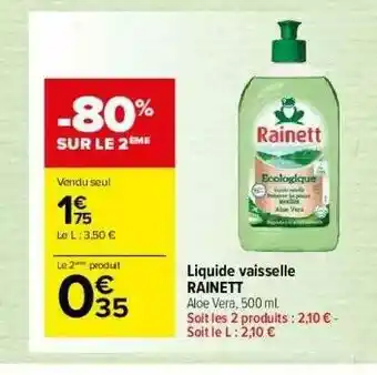 Carrefour Market Liquide Vaisselle Rainett offre