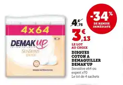 Hyper U DEMAK'UP Disques coton a demaquiller offre