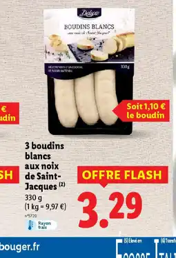 Lidl 3 boudins blancs aux noix de Saint-Jacques offre