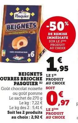 Hyper U PASQUIER Beignets ourrés brioche offre