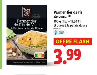 Lidl Parmentier de ris de veau offre