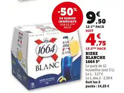 Hyper U 1664 Biere blanche 5° offre