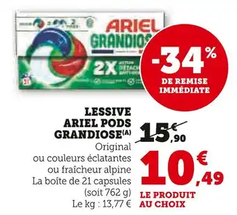 Hyper U ARIEL PODS Lessive Pods Grandiose offre