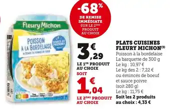 Hyper U FLEURY MICHON Plats cuisinés offre