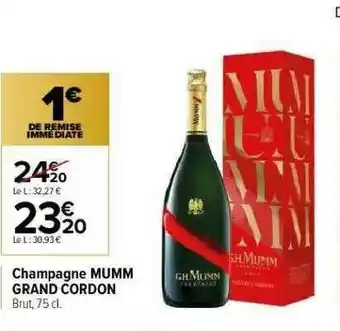 Carrefour Market Champagne Mumm Grand Cordon offre