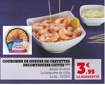 Hyper U CORA Couronne de queues de crevettes décortiquées cuites offre