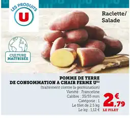 Hyper U U Pomme de terre de consommation à chair ferme offre