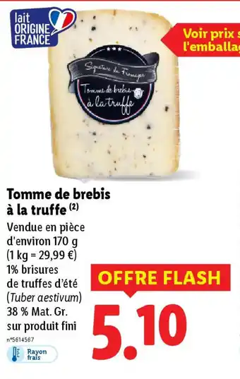 Lidl Tomme de brebis à la truffe offre