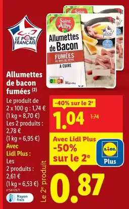 Lidl SAINT ALBY Allumettes de bacon fumées offre