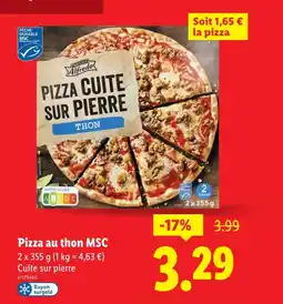 Lidl Pizza cuite sur pierre thon offre