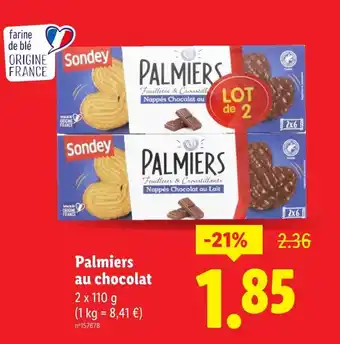 Lidl SONDEY Palmiers au chocolat offre