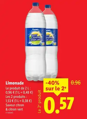 Lidl FREEWAY Limonade offre