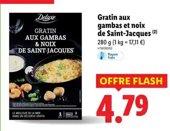 Lidl Deluxe Gratin aux gambas et noix de Saint-Jacques offre