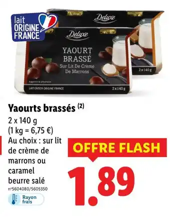 Lidl Deluxe Yaourts brassés offre