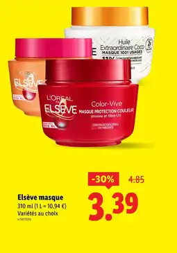 Lidl L'Oréal Elsève masque offre