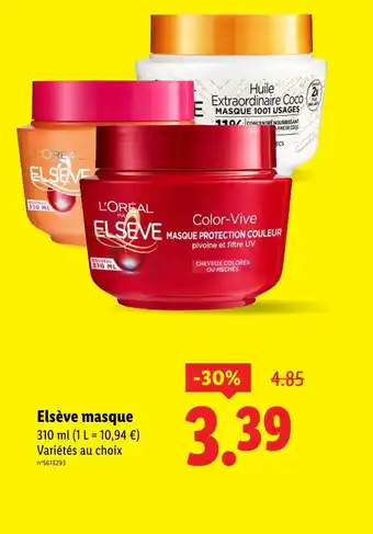 Lidl L'Oréal Elsève masque offre