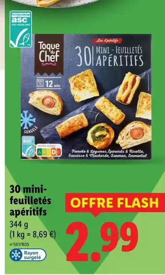 Lidl Toque du chef 30 mini-feuilletés apéritifs offre