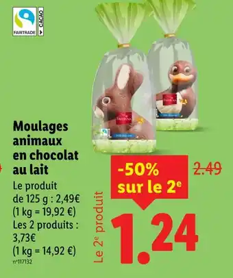 Lidl Favorina Moulages animaux en chocolat au lait offre